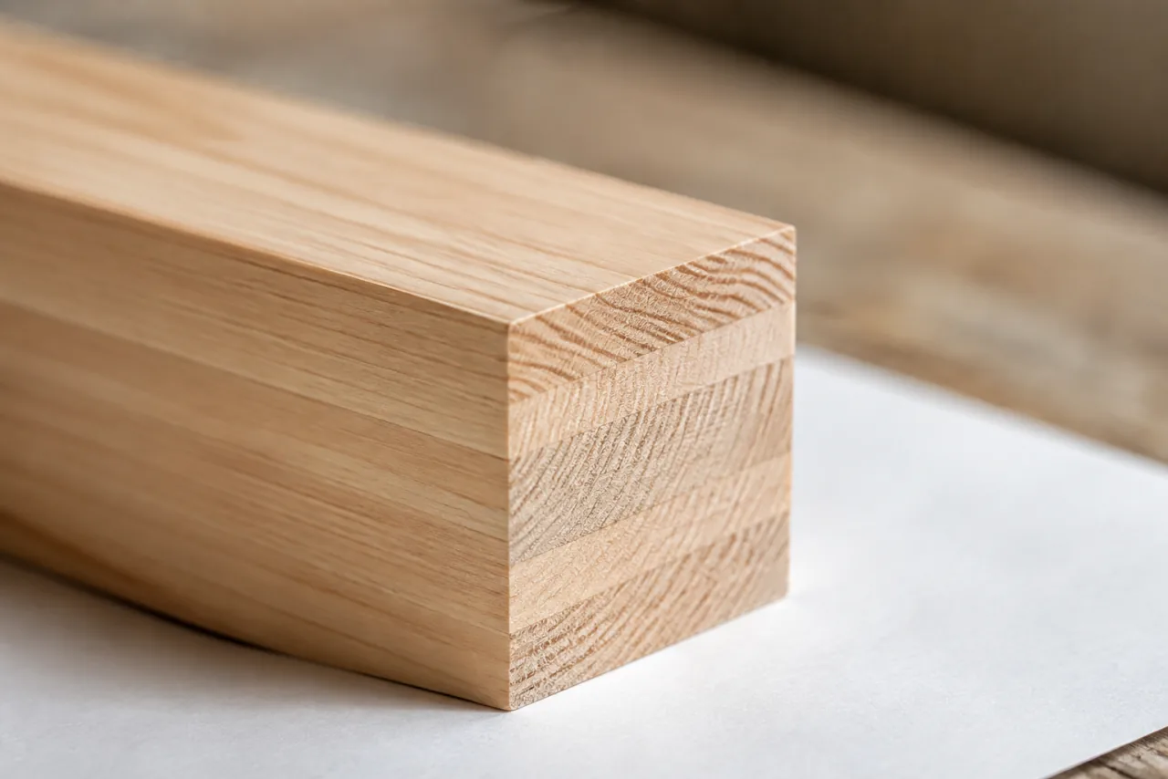 La sezione e il fianco di un campione lamellare mostrano lamelle parallele su un piano neutro.