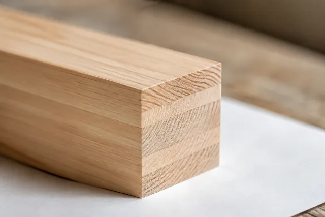La sezione e il fianco di un campione lamellare mostrano lamelle parallele su un piano neutro.